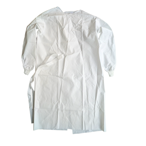 Laboratoriefrakk, hvit, laminert, XL 