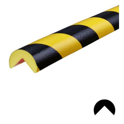 Hjørnebeskytter: Type A, PU, selvklebende, gul/sort, 5 meter 