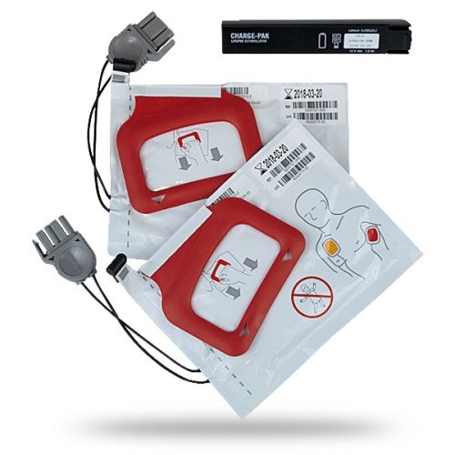 Medtronic Lifepak CR Plus pakke med 2 sett elektroder og 1 batteri til hjertestarter 
