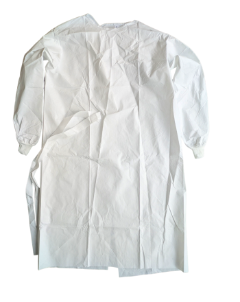 Laboratoriefrakk, hvit, laminert, XL 