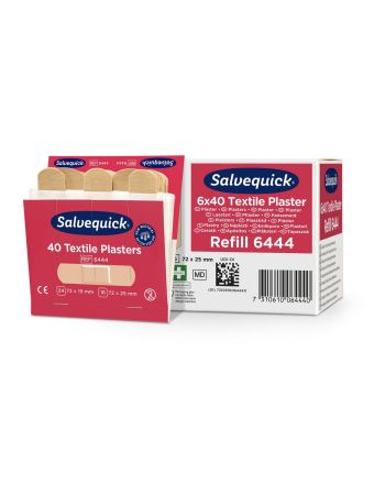 SALVEQUICK plaster tekstil refill, 6 x 40 stk. 